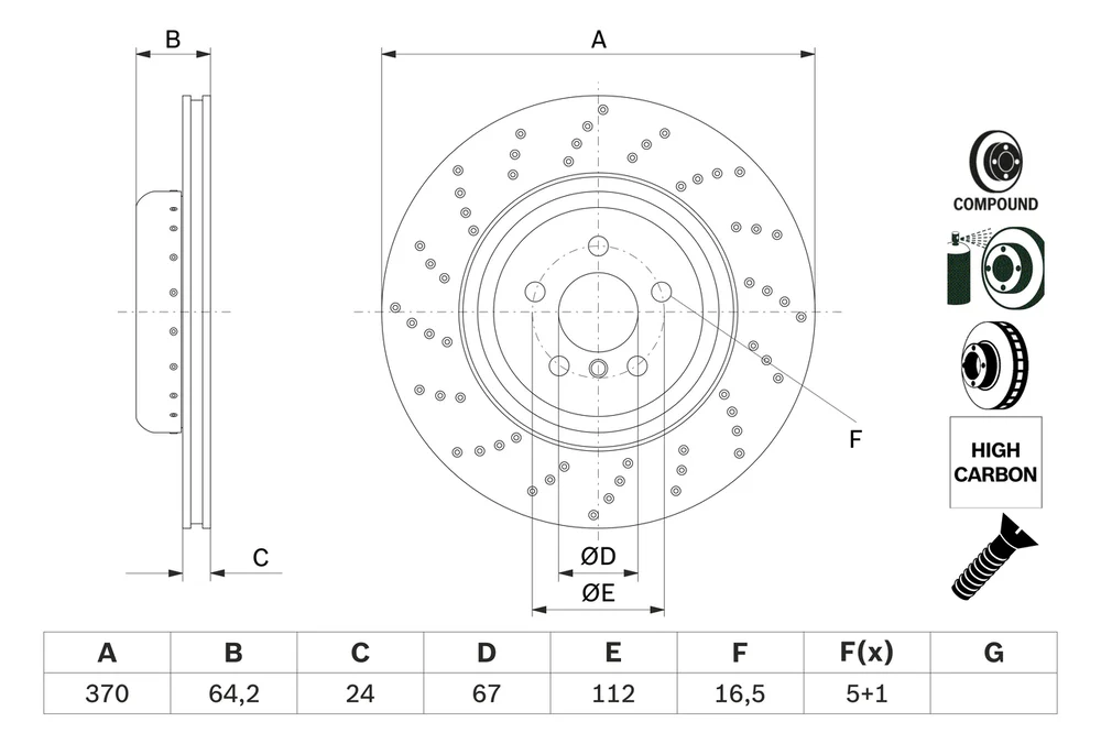 Brzdový kotouč BOSCH 0986479G12 – OE 34216878179 Brzdový kotouč BOSCH 0986479G12 – OE 34216878179