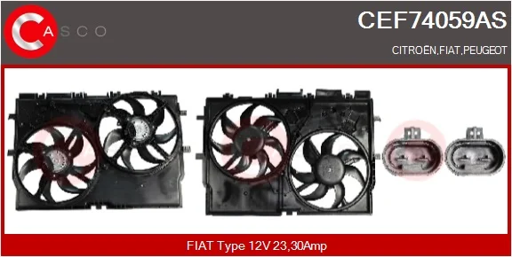 Elektromotor, větrák chladiče CASCO CEF74059AS Elektromotor, větrák chladiče CASCO CEF74059AS