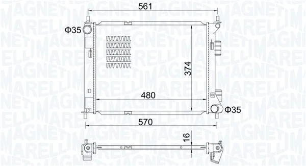 Chladič, chlazení motoru MAGNETI MARELLI 350213204500