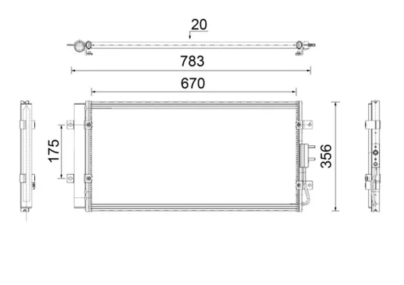 Kondenzátor, klimatizace MAHLE AC921000P – OE 9923159000 Kondenzátor, klimatizace MAHLE AC921000P – OE 9923159000