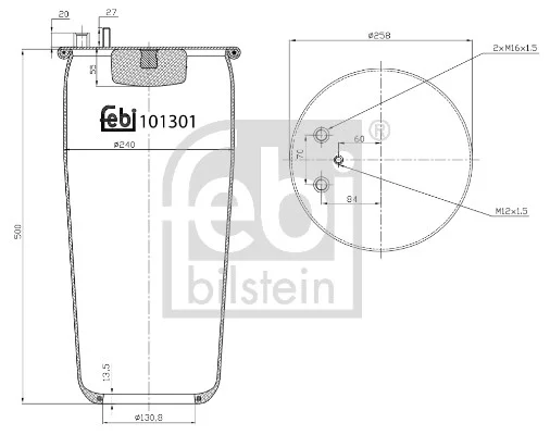 Mech, pneumaticke odpruzeni FEBI BILSTEIN 101301 – OE 81.43601.0173 Mech, pneumaticke odpruzeni FEBI BILSTEIN 101301 – OE 81.43601.0173