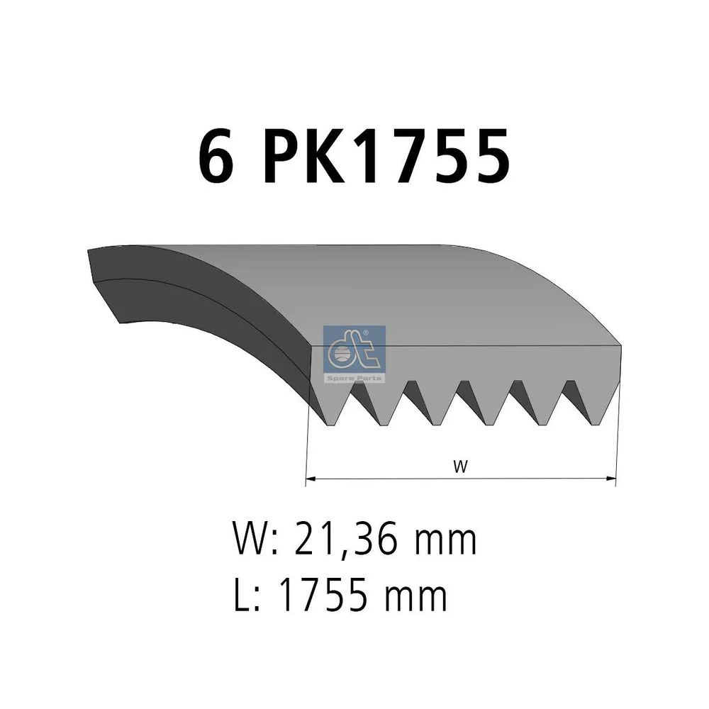 ozubený klínový řemen DT Spare Parts 6.31518 ozubený klínový řemen DT Spare Parts 6.31518