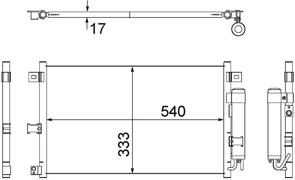 Kondenzátor, klimatizace MAHLE AC507000S – OE NE5161480C Kondenzátor, klimatizace MAHLE AC507000S – OE NE5161480C