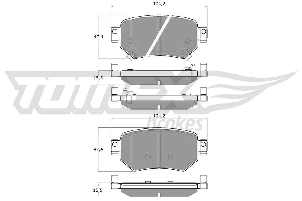 Sada brzdových destiček, kotoučová brzda Tomex Brakes TX18-70