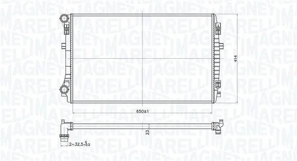 Chladič, chlazení motoru MAGNETI MARELLI 350213173400 Chladič, chlazení motoru MAGNETI MARELLI 350213173400