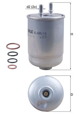 Palivový filtr MAHLE KL485/16D