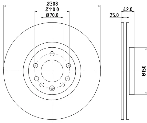 Brzdový kotouč HELLA 8DD355127-721