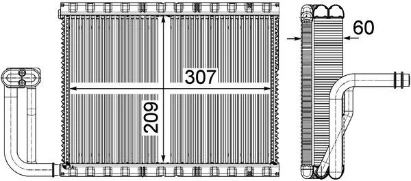 Výparník, klimatizace MAHLE AE104000P Výparník, klimatizace MAHLE AE104000P