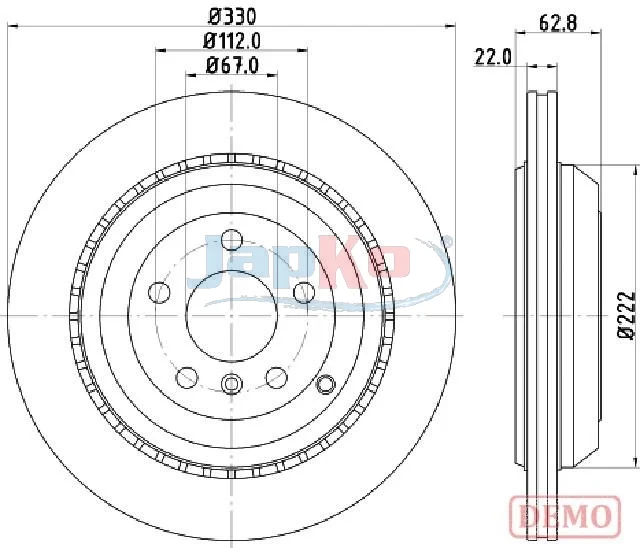 Brzdový kotouč JAPKO 610519C – OE 1644231312