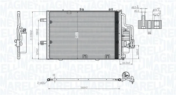 Kondenzátor, klimatizace MAGNETI MARELLI 350203770000
