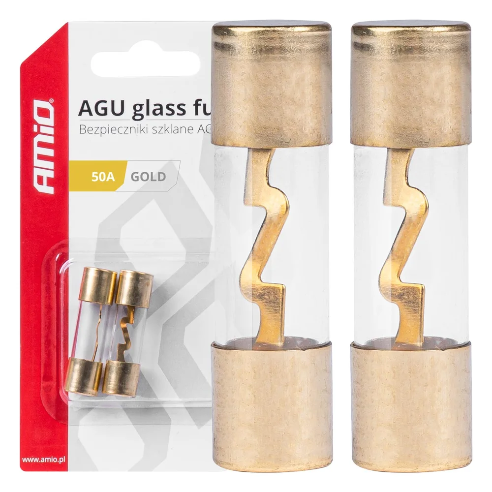 POJISTKY AGU SKLENĚNÉ 2 KS. 50A AMIO 03486