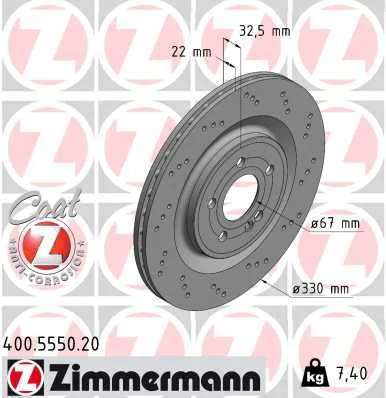 Brzdový kotouč ZIMMERMANN 400.5550.20