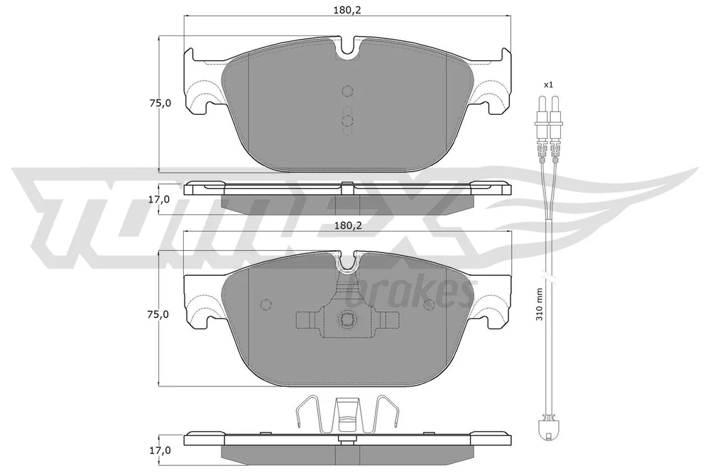 Sada brzdových destiček, kotoučová brzda Tomex Brakes TX16-78
