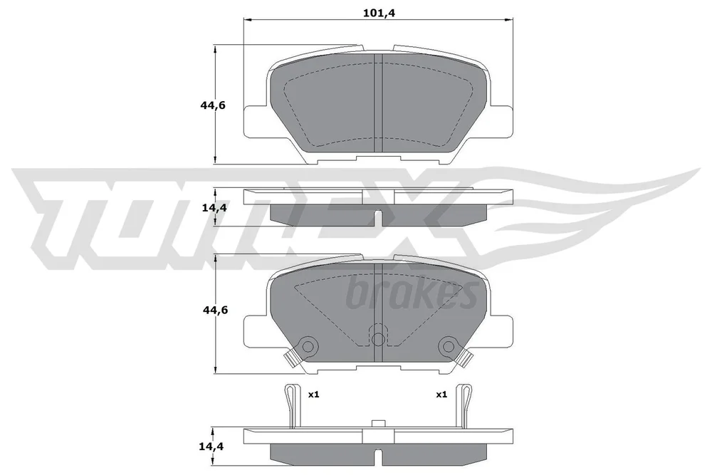 Sada brzdových destiček, kotoučová brzda Tomex Brakes TX17-30
