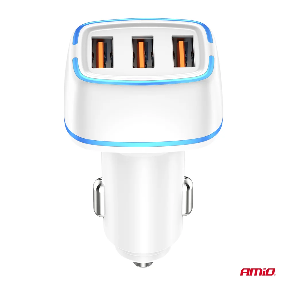 Nabíječka do auta 3x USB-A 30W 12/24V AMiO-03889 - Obrázek 4