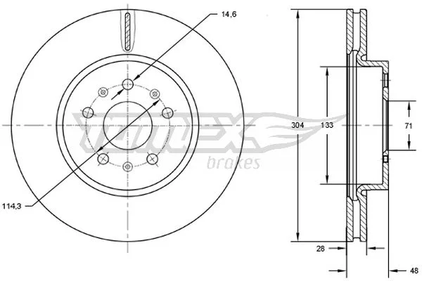 Brzdový kotouč Tomex Brakes TX72-93