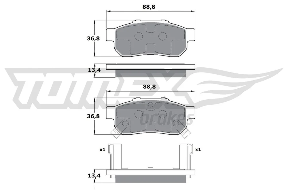 Sada brzdových destiček, kotoučová brzda Tomex Brakes TX17-22
