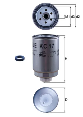 Palivový filtr MAHLE KC17D