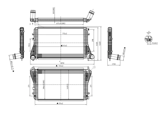 CHLADIČ VZDUCHU VW GOLF VI 08- HART 618599 – OE 1K0145803AE