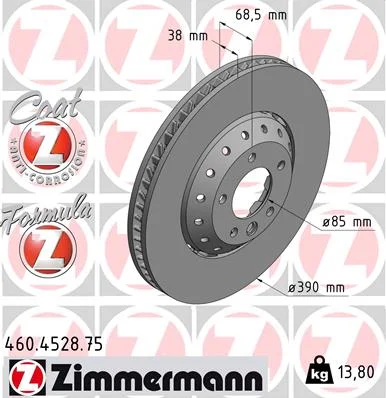 Brzdový kotouč ZIMMERMANN 460.4528.75 – OE 95835140350