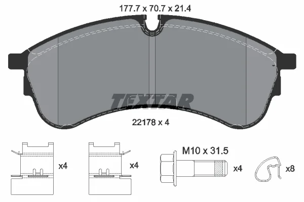 Sada brzdových destiček, kotoučová brzda TEXTAR 2217801