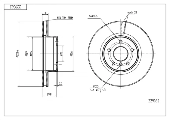 BRZ.KOTOUČ /P/ BMW 530I 03- HART 229062
