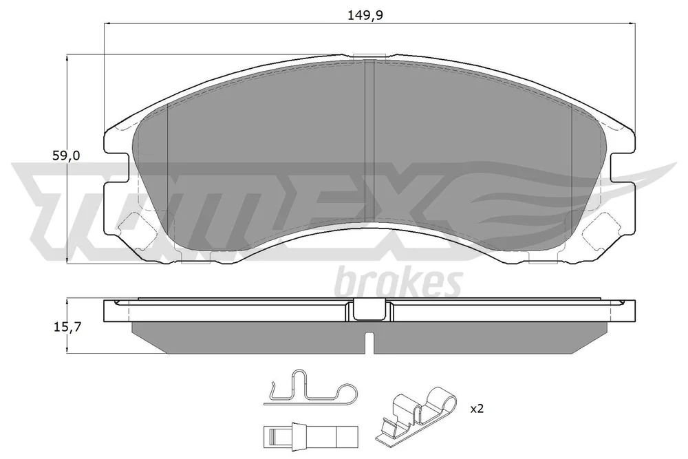 Sada brzdových destiček, kotoučová brzda Tomex Brakes TX14-60