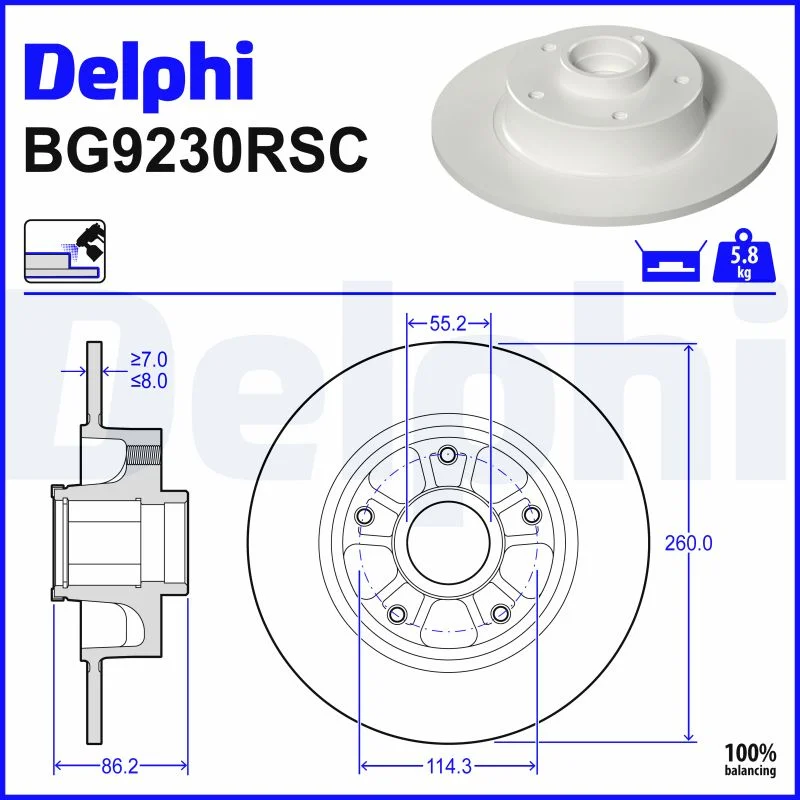 Brzdový kotouč DELPHI BG9230RSC