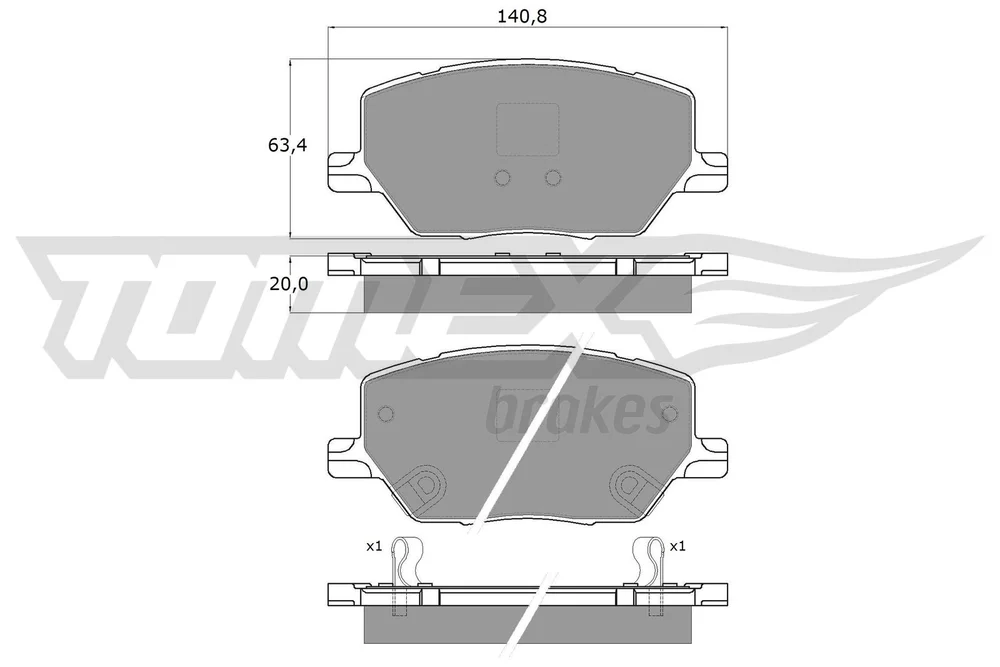 Sada brzdových destiček, kotoučová brzda Tomex Brakes TX18-17