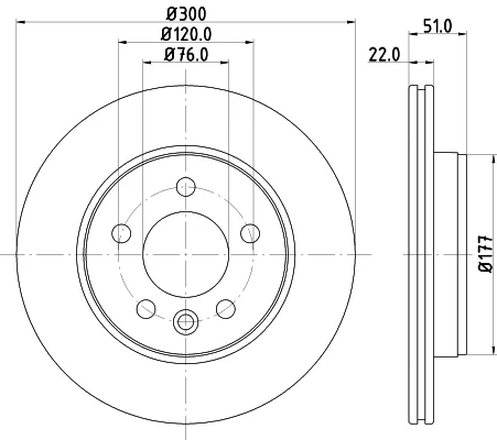 Brzdový kotouč HELLA 8DD355125-571