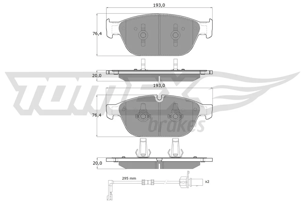 Sada brzdových destiček, kotoučová brzda Tomex Brakes TX19-40