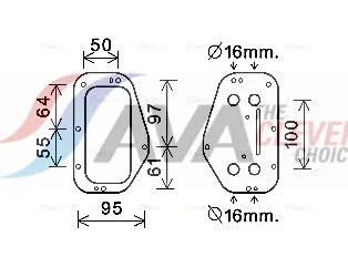 Olejový chladič, motorový olej AVA Clever Choice OL3684 Olejový chladič, motorový olej AVA Clever Choice OL3684
