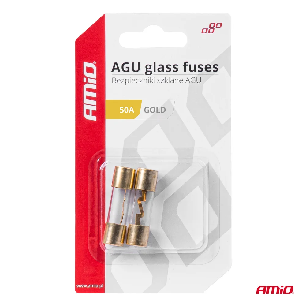 POJISTKY AGU SKLENĚNÉ 2 KS. 50A AMIO 03486 - Obrázek 3
