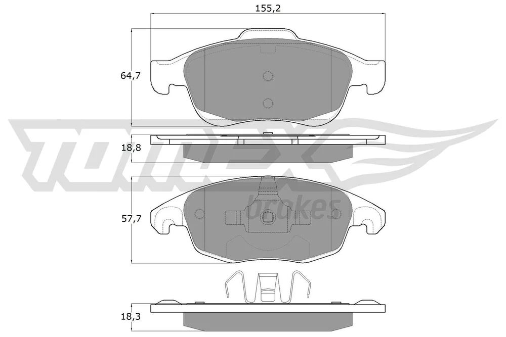 Sada brzdových destiček, kotoučová brzda Tomex Brakes TX14-84