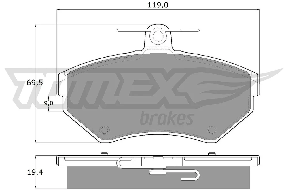 Sada brzdových destiček, kotoučová brzda Tomex Brakes TX13-12